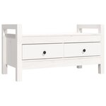 vidaXL Banc d'entrée Blanc 80x40x43 cm Bois de pin massif