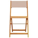 vidaXL Chaises de jardin pliantes lot de 6 taupe tissu et bois massif