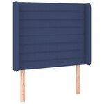 vidaXL Sommier à lattes de lit matelas et LED Bleu 90x200 cm Tissu