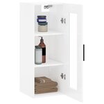 vidaXL Armoire murale blanc brillant 34 5x34x90 cm