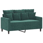 vidaXL Ensemble de canapés 4 Pièces avec coussins Vert foncé Velours