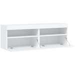 vidaXL Meubles TV muraux avec lumières LED 2 Pièces blanc 60x30x40 cm