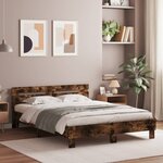 vidaXL Cadre de lit avec LED sans matelas chêne fumé 140x190 cm