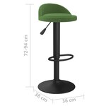 vidaXL Tabourets de bar lot de 2 vert foncé velours
