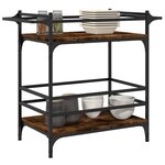 vidaXL Chariot de cuisine chêne fumé 82x40x78 5 cm bois d'ingénierie