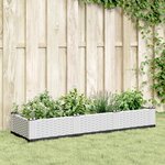 vidaXL Jardinière avec piquets blanc 125x40x28 5 cm PP