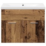 vidaXL Ensemble de meubles de salle de bain 3 pièces en bois ancien reconstitué