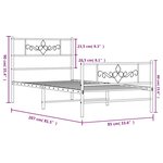 vidaXL Cadre de lit métal sans matelas avec pied de lit blanc 80x200cm
