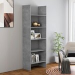 vidaXL Bibliothèque Gris béton 60x35x180 cm Bois d’ingénierie