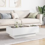vidaXL Table basse avec LED blanc 90x50x30 cm bois d'ingénierie