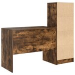 vidaXL Bureau avec rangement Chêne fumé Bois d'ingénierie