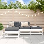 vidaXL Salon de jardin 4 Pièces blanc bois de pin massif