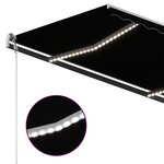 vidaXL Auvent manuel rétractable avec LED 400x350 cm Anthracite