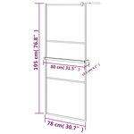 vidaXL Paroi de douche avec étagère Noir 80x195 cm Verre ESG&Aluminium