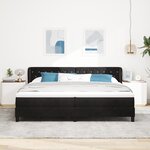 Lit box spring vidaXL avec matelas Noir 200x200 cm en Velours
