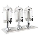 vidaXL Distributeur de jus en acier inoxydable 3 x 8 L