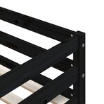 vidaXL Lit superposé sans matelas noir 90x200 cm bois de pin massif