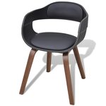 vidaXL Chaises à manger lot de 6 noir bois courbé et similicuir