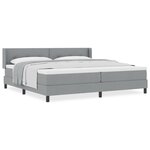 Lit Box Spring vidaXL avec Matelas Gris Clair 200x200 cm Tissu