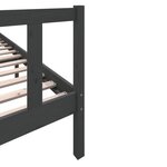 vidaXL Cadre de lit sans matelas gris bois massif 200x200 cm