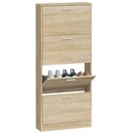 vidaXL Armoire à chaussures Chêne 59x17x150 cm Bois d'ingénierie