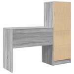 vidaXL Bureau avec rangement gris sonoma en bois d'ingénierie