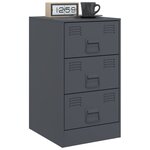 vidaXL Table de chevet anthracite 34 5x39x62 cm acier