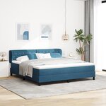 lit à ressort vidaXL avec matelas bleu foncé 180x200 cm velours