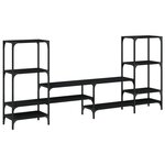 vidaXL Meuble TV noir 206 5x28 5x95 cm Bois d'ingénierie