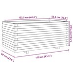 vidaXL Jardinière cire marron 110x60x49 5 cm bois de pin massif