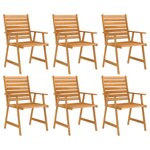 vidaXL Ensemble à manger de jardin 7 Pièces Bois d'acacia solide
