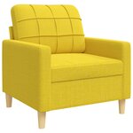 vidaXL Ensemble de canapés 4 Pièces avec repose-pied jaune clair tissu