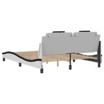 vidaXL Cadre de lit avec LED sans matelas blanc et noir 160x200 cm
