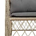 vidaXL Ensemble à manger de jardin coussins 7 Pièces mélange beige rotin