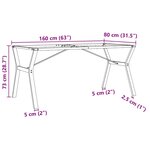 vidaXL Pieds de table à manger cadre en Y 160x80x73 cm acier