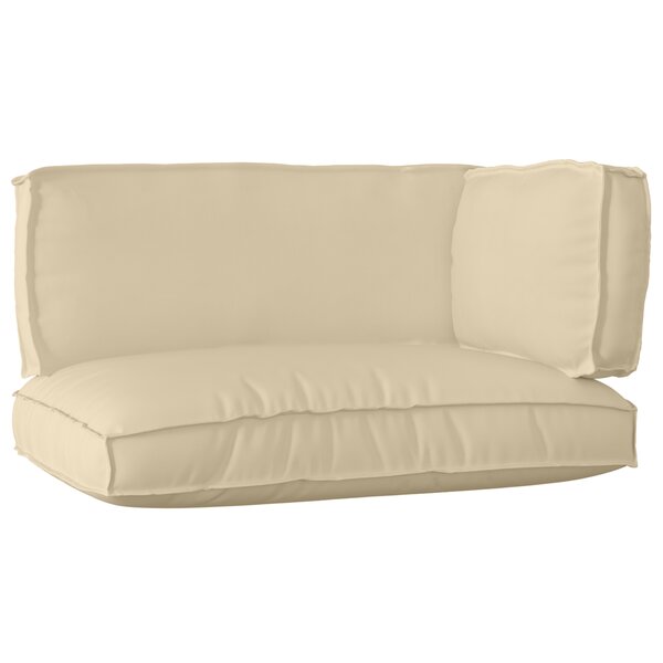 vidaXL Ensemble de coussins en palette de 3 pièces beige en tissu Oxford