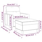vidaXL Fauteuil avec repose-pied Marron 60 cm Tissu