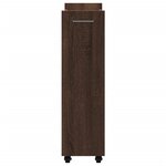 vidaXL Armoire avec roues chêne marron 60x22x79 cm bois d'ingénierie