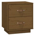  vidaXL Tables de chevet 2 Pièces Marron miel 40x34x45 cm Bois pin massif