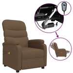 vidaXL Fauteuil électrique de massage Marron Tissu