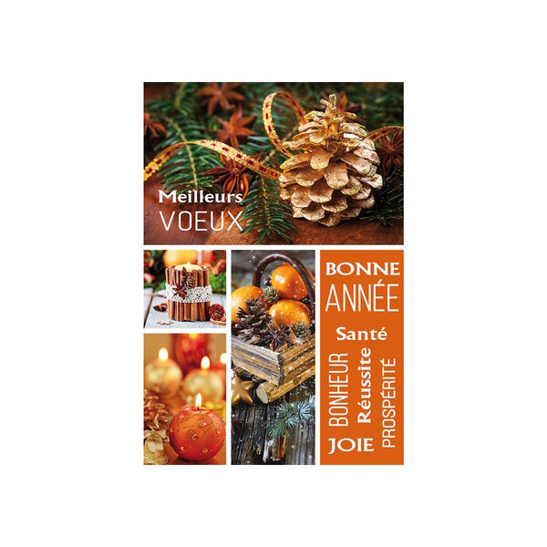 Carte De Voeux - Bonne Année Scènes Décor de Fêtes de Fin D'Année Décor Pailleté