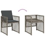 vidaXL Ensemble à manger de jardin 11Pièces avec coussins gris poly rotin