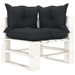vidaXL Salon palette de jardin 7 Pièces avec coussins anthracite bois
