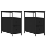 vidaXL Tables de chevet 2 Pièces noir 30x60x60 cm bois d’ingénierie