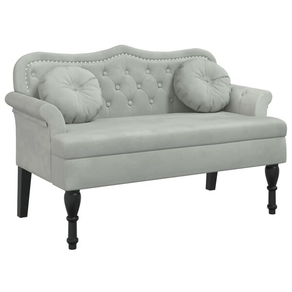 vidaXL Banc avec coussins gris clair 120 5x65x75 cm velours