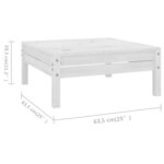 Salon de jardin meuble d'extérieur ensemble de mobilier 6 pièces bois de pin massif blanc 02_0017007