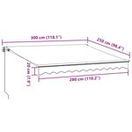vidaXL Auvent rétractable automatique bordeaux 300x250 cm