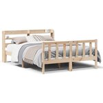 vidaXL Cadre de lit sans matelas 135x190 cm bois de pin massif