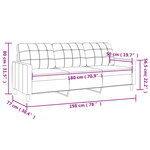 vidaXL Canapé à 3 places Taupe 180 cm Tissu