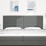 vidaXL Tête de Lit LED Design Lignes Gris Foncé 100 cm Tissu